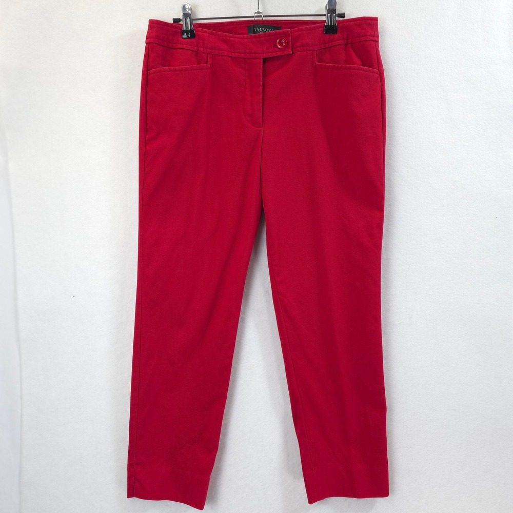 Talbots Hampshire Ankle Pants Stretch Pockets Red Women 6P Preppy Classic